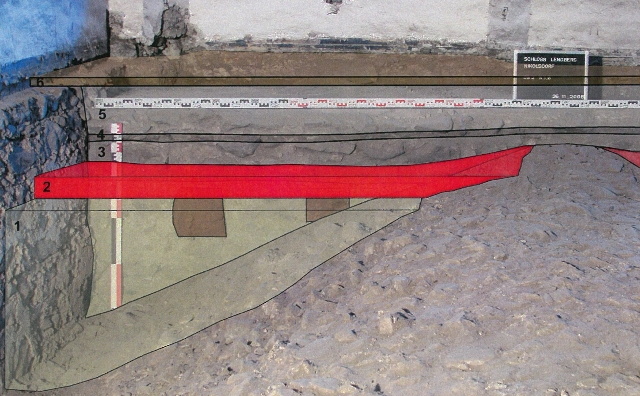 Schloss Lengberg, 2.OG, Raum 2.07, Ansicht von Norden, Schichtenabfolge 1-6(Foto: N. Graf)