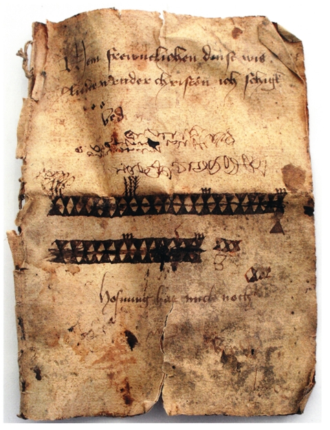 Schreibprobe (Foto: Institut für Archäologie der Leopold-Franzens-Universität Innsbruck)